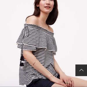 LOFT Off-the-shoulder Striped Top